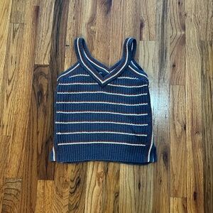Stripped ripped tank top